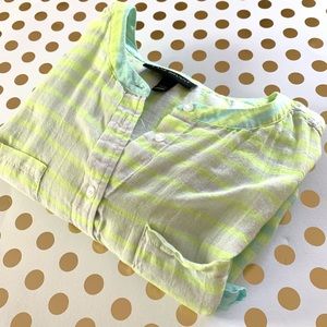 Lane Bryant gauze top neon yellow and mint